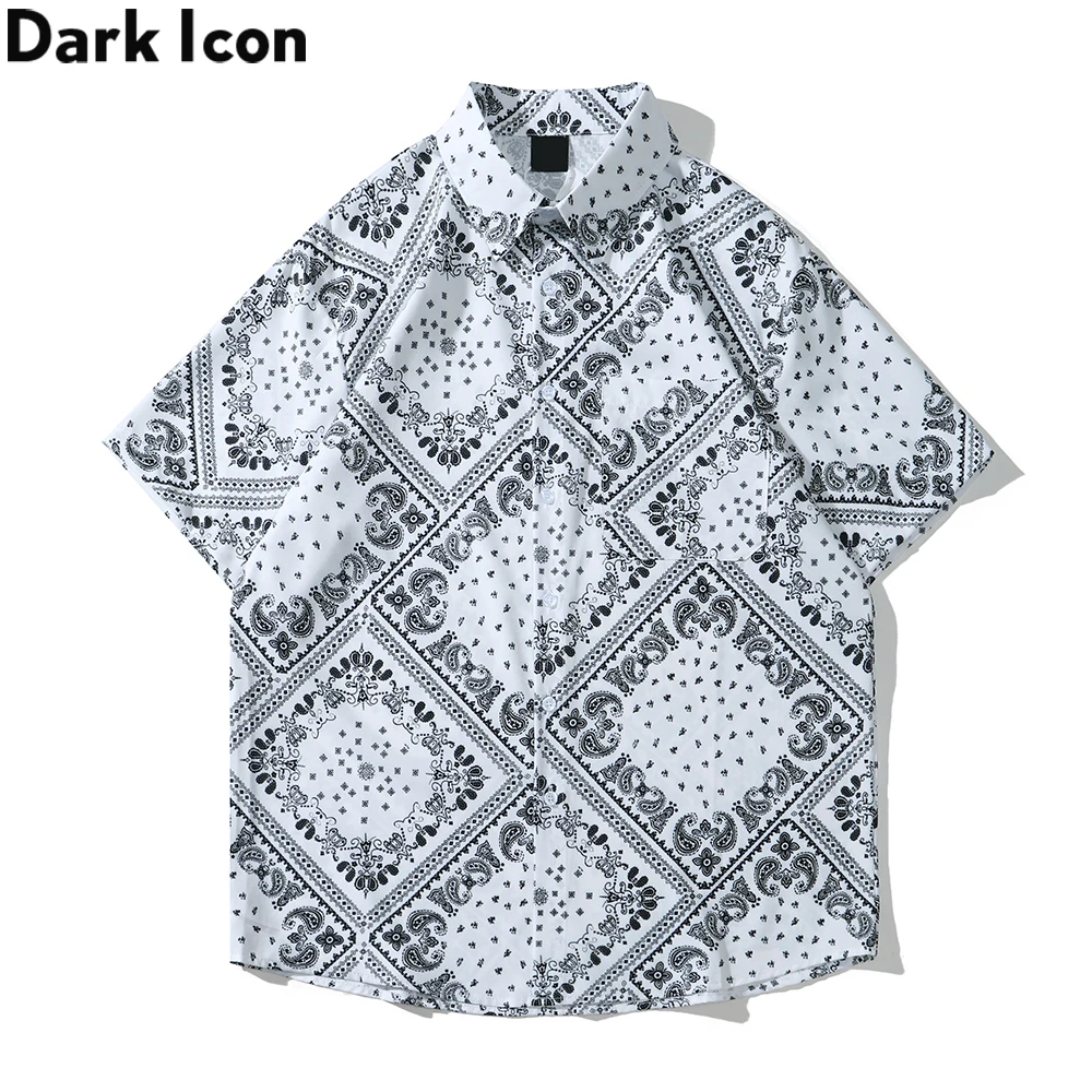 

Бандана с отложным воротником Dark Icon, рубашка, мужские летние пляжные шорты, комплект для мужчин