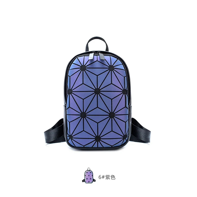 

Small Backpack Pu Backpack Summer New Style Ladies Trendy Fashion Stitching Small Bag Colorful Luminous Bag Backpack School