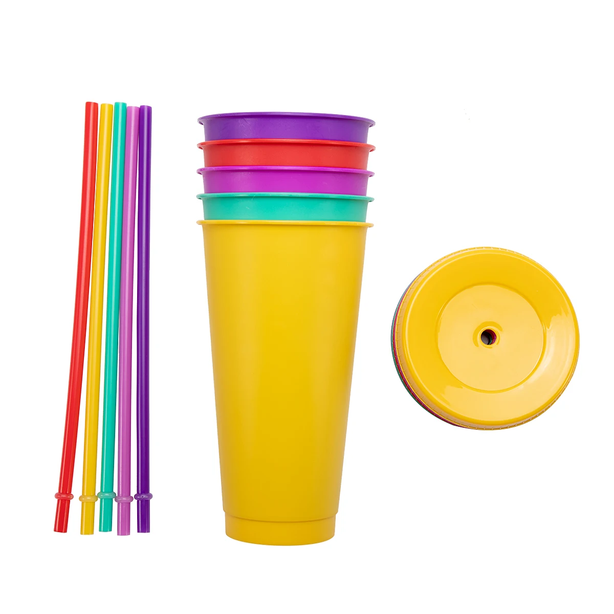 5 видов цветов/комплект 700 мл 24oz соломенная чашка пластиковый стакан для кофе с