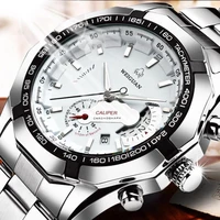 automatic movement mens watch non mechanical watch hollow calendar waterproof luminous stainless steel belt simple 2021 new