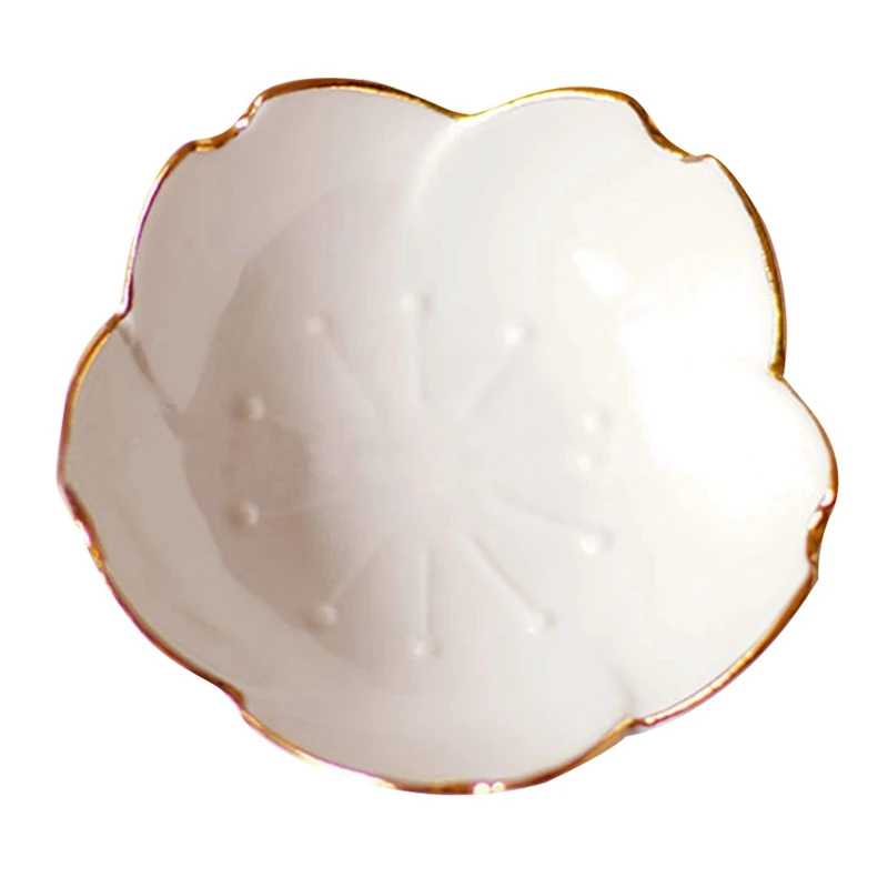 

1 Piece Japanese Creative Sakura Shaped Dish Soup Food Rice Bowl Ceramic Tableware Saucer Kitchen Dining Coffee Cup And Saucer