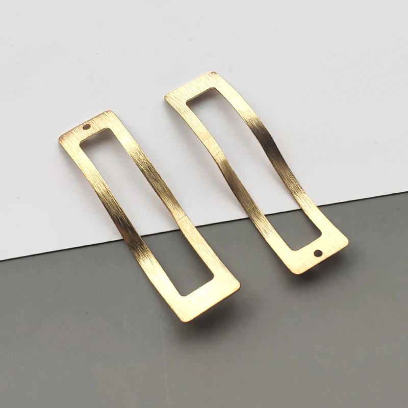 

10 шт./лот, богемные подвески, открытый изогнутый Прямоугольный кулон, латунные украшения, текстурированные изделия, штамповка, украшения «с...