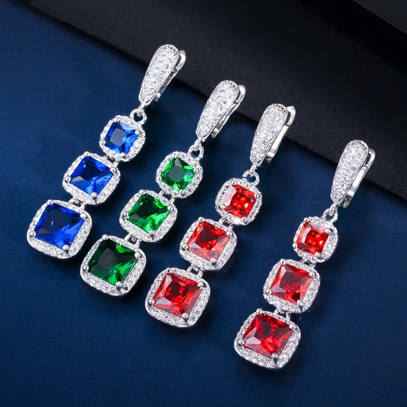 CWWZircons высокое качество квадратной огранки кубический циркон синий зеленый