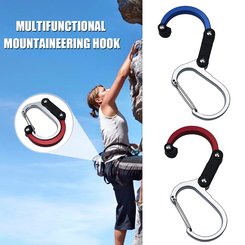 

D-образный карабин для кемпинга на открытом воздухе, вращающийся зажим, пряжка, крючок, инструменты для скалолазания, Многофункциональный К...