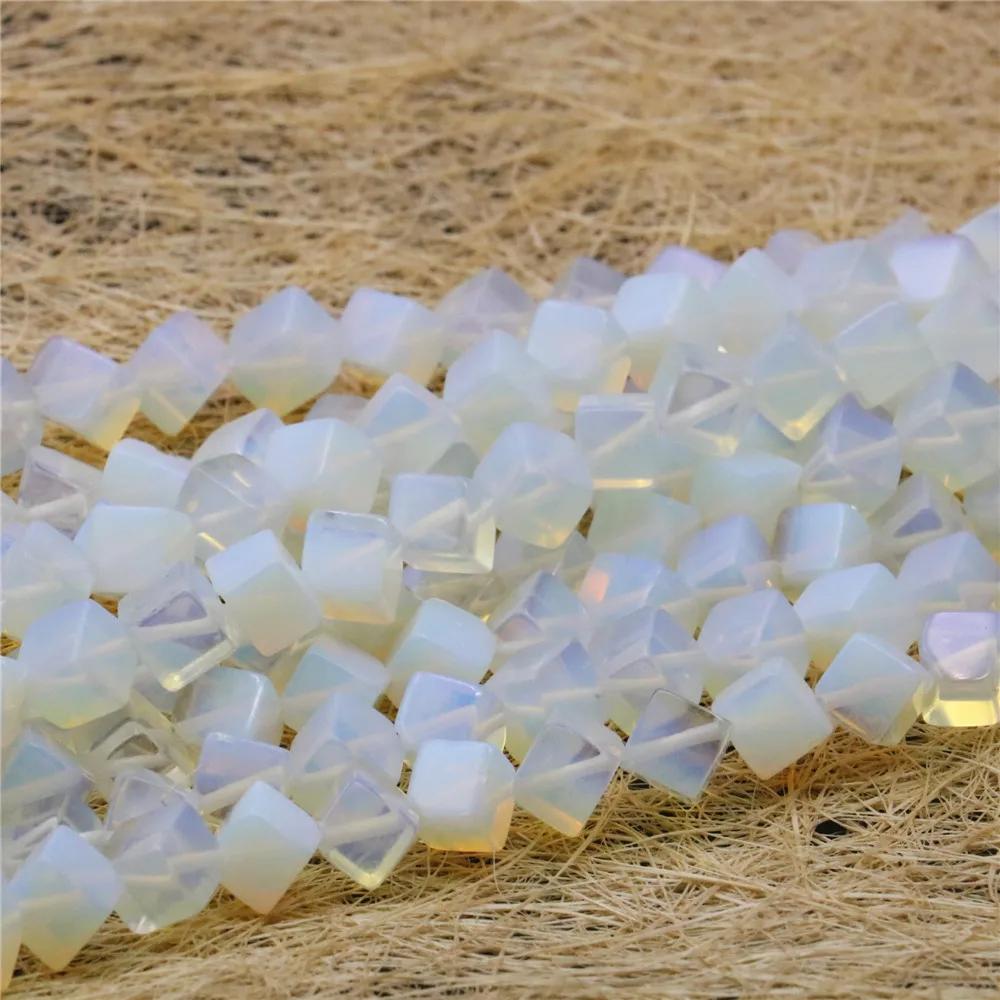 Натуральный Опаловый камень 8x8 мм кубические бусины квадратной формы женские