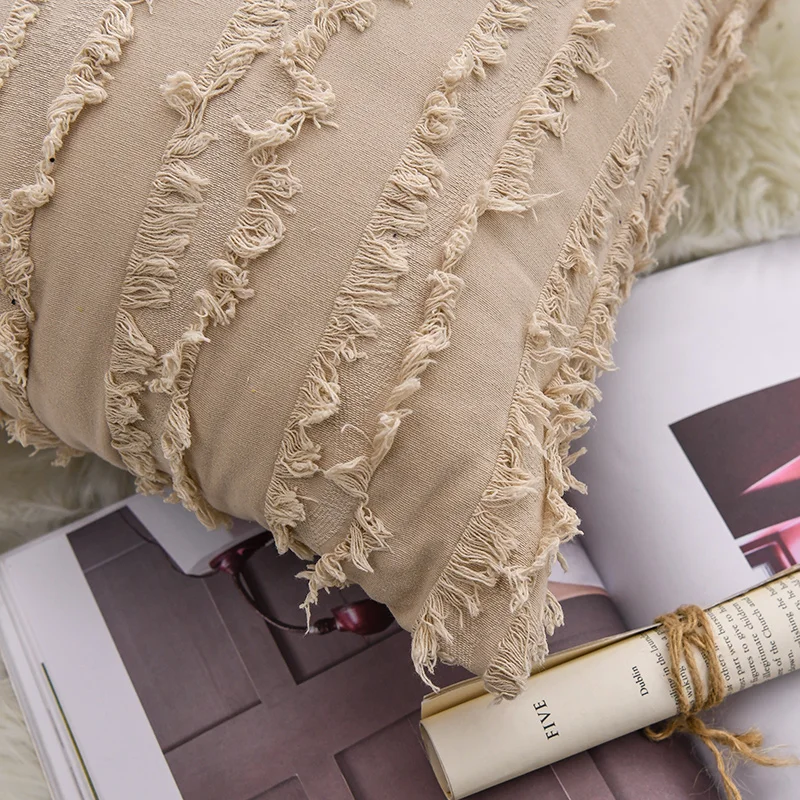 

2pcs Cushion Cover Floral Tassels Square Pillow Case 30x50cm /45*45cm/50*50cm Throw Pillow Covers For Home Decor Cushion Cover