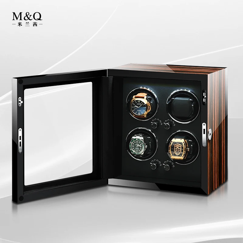 1 2 4 6 Slots Watch Winder Box Automatic Motor Mechanical Watches Display LED Case Collector Storage EU/US/UK/AU 2022 Luxury | Наручные