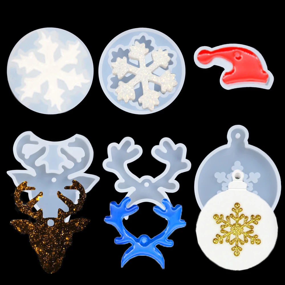 Полимерная литая форма для колокольчика подвеска Рождественская елка снежный