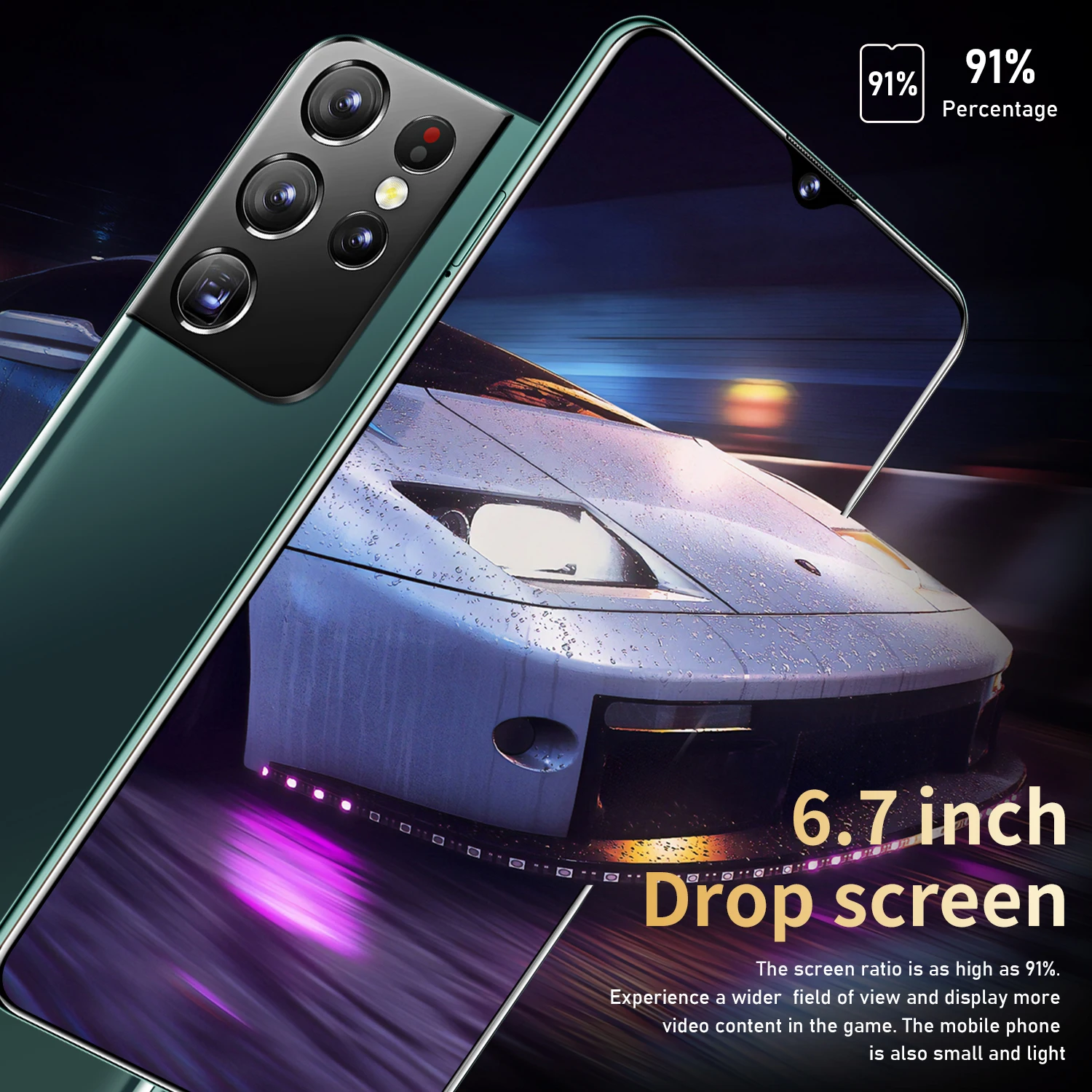 

S21 ультра сотовые телефоны MTK6889 8 ГБ + 256 ГБ 6800 мАч смартфон сотовый телефон телефонная версия Android 10 Телефон