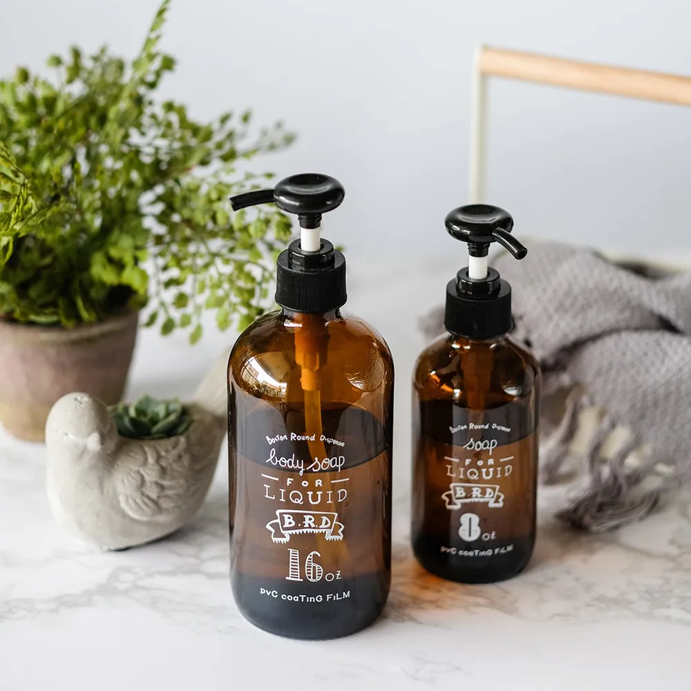 Коричневый лосьон бутылки мыло насос жидкий шампунь и дозатор гель для душа
