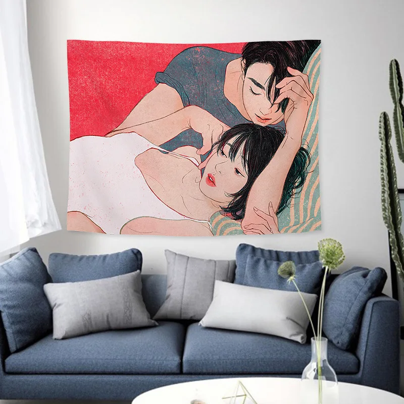 Подвесная ткань азиатские влюбленные интимное изображение мужчин и фото