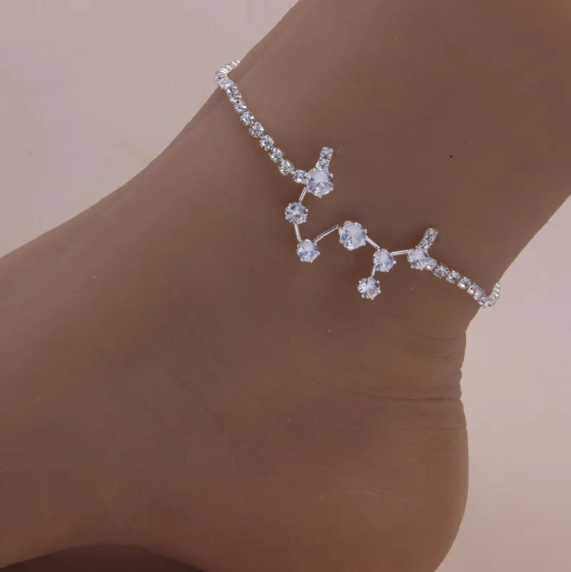 Браслет на лодыжку женский с кристаллами ножные браслеты созвездиями