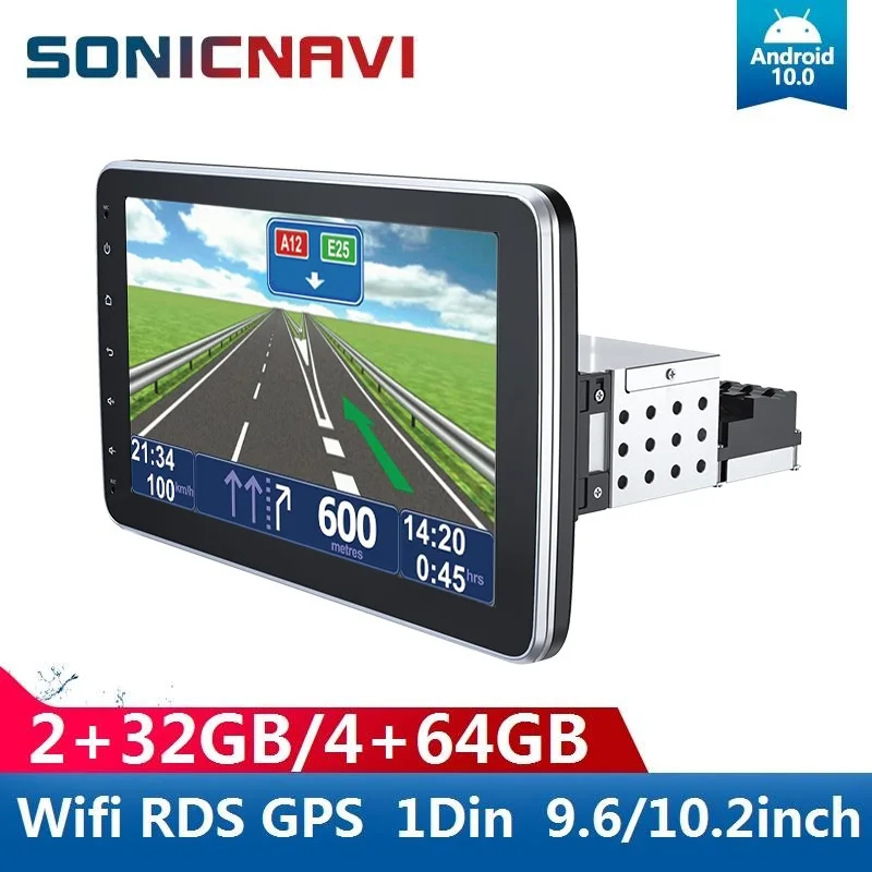 

SONICnavi Single Din Car Radio 360 Rotatable Screen Android GPS WIFI Bluetooth IPS 2G 32G 4G Version Carplay Android Auto 1din