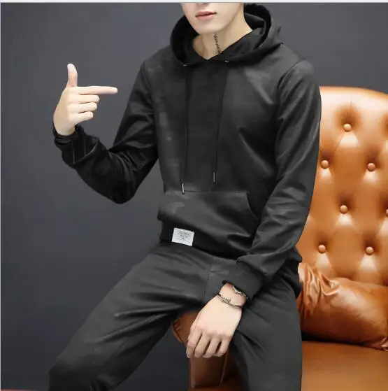 Мужская толстовка костюм 2019 новая осенняя модная повседневная с капюшоном и