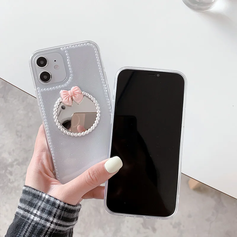 

Luxury Mirror Phone Case for IPhone 11 12 Mini Pro MAX X XR XS 7 8 Plus Transparent Cases Soft Clear Crystal Back Cover