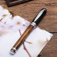 duke 552 fashion business roller ball pen natural golden stripe bamboo advanced chrome plating for office school gift pen