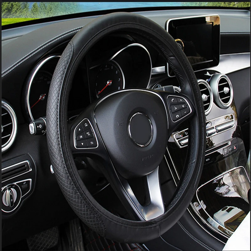 Автомобильный чехол на руль 38 см покрытие из натуральных волокон нескользящий