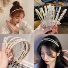 Новинка женские элегантные полные жемчужные повязки для волос милая повязка на голову обруч для волос женские обручи для волос модные аксессуары