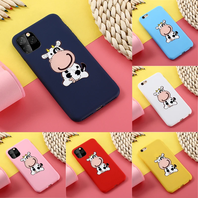 Мягкий чехол из ТПУ ярких цветов для iPhone XI XIR MAX 2019 X XS XR 8 6 6s 7 Plus защитный коровьей