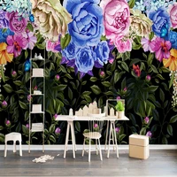 custom 3d wall mural hand painted vintage colorful roses floral photo wallpaper living room tv sofa background wall stickers 3 d