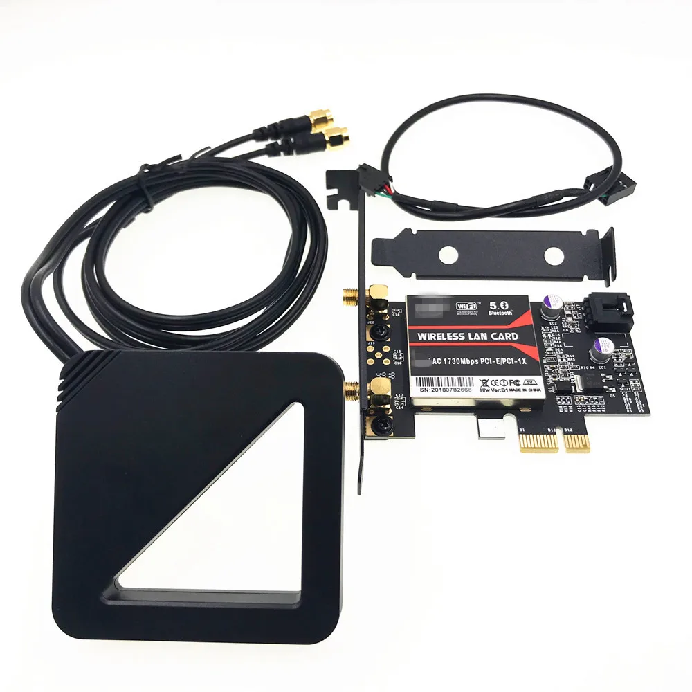 

With external antenna 1730Mbps Chipset Intel 9260NGW MU-MIMO Bluetooth 5.0 PCI-E PCIe 1x X1 Desktop Card
