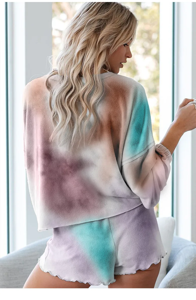 Женский пижамный комплект с принтом весна лето модная свободная Мягкая флисовая