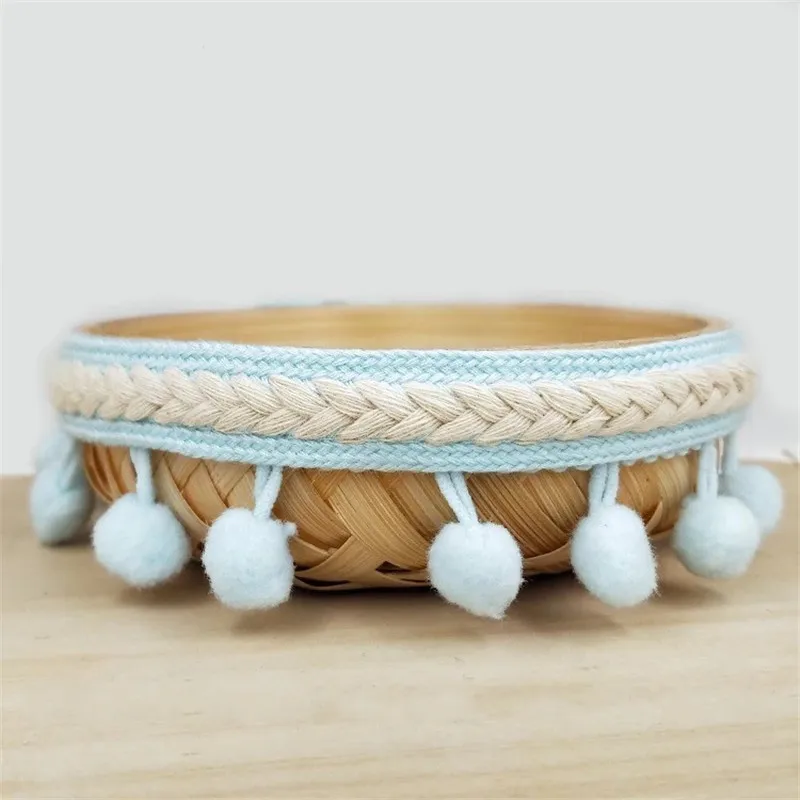 Винтажная вышитая лента 1 2 см Шариковая с бахромой и помпоном для рукоделия