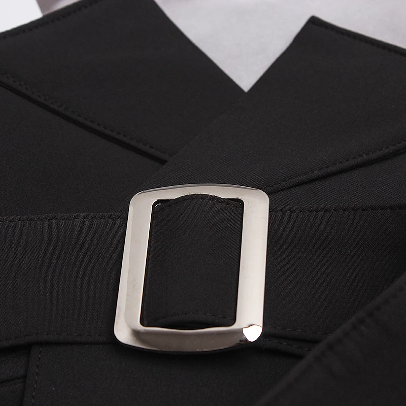 

TWOTWINSTYLE Black Wide Belt For Women Patchwork Metal Buckle Minimalist Solid Belts Female New Accessories Spring Fashion Style