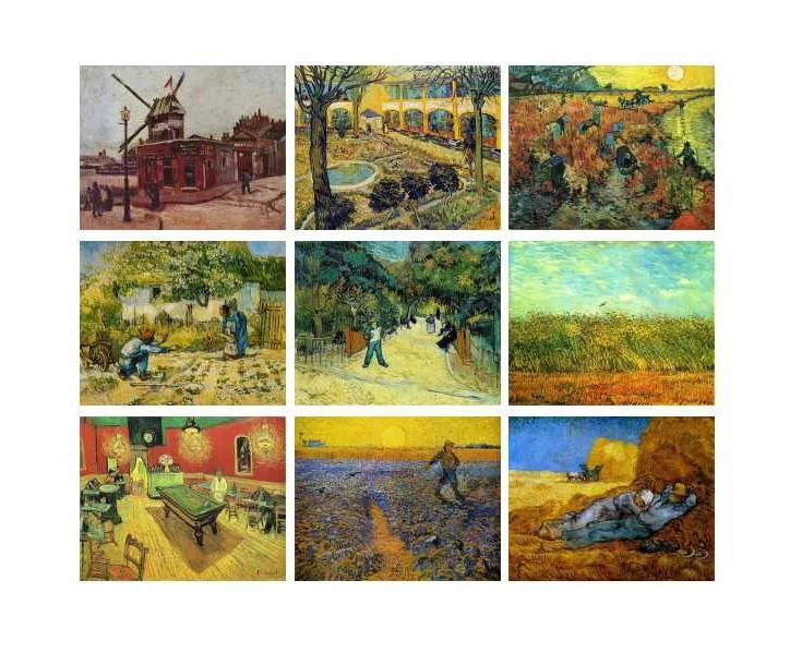 Цифровая живопись картина Картина Винсента Ван Гога квадрат для кафе террасы на