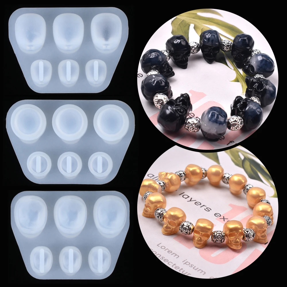 1 шт. силиконовая форма для браслета в виде черепа |