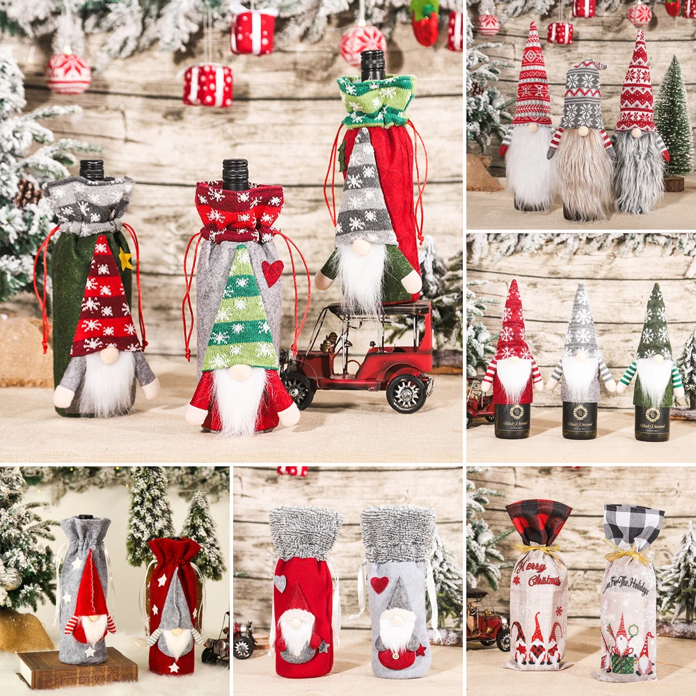 

Чехол для бутылки вина в рождественском стиле