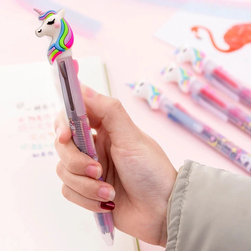 

Милый Единорог Мощность 3 цвета короткая и толстая Шариковая ручка Kawaii Ручка-роллер школьные канцелярские принадлежности подарок канцеляр...
