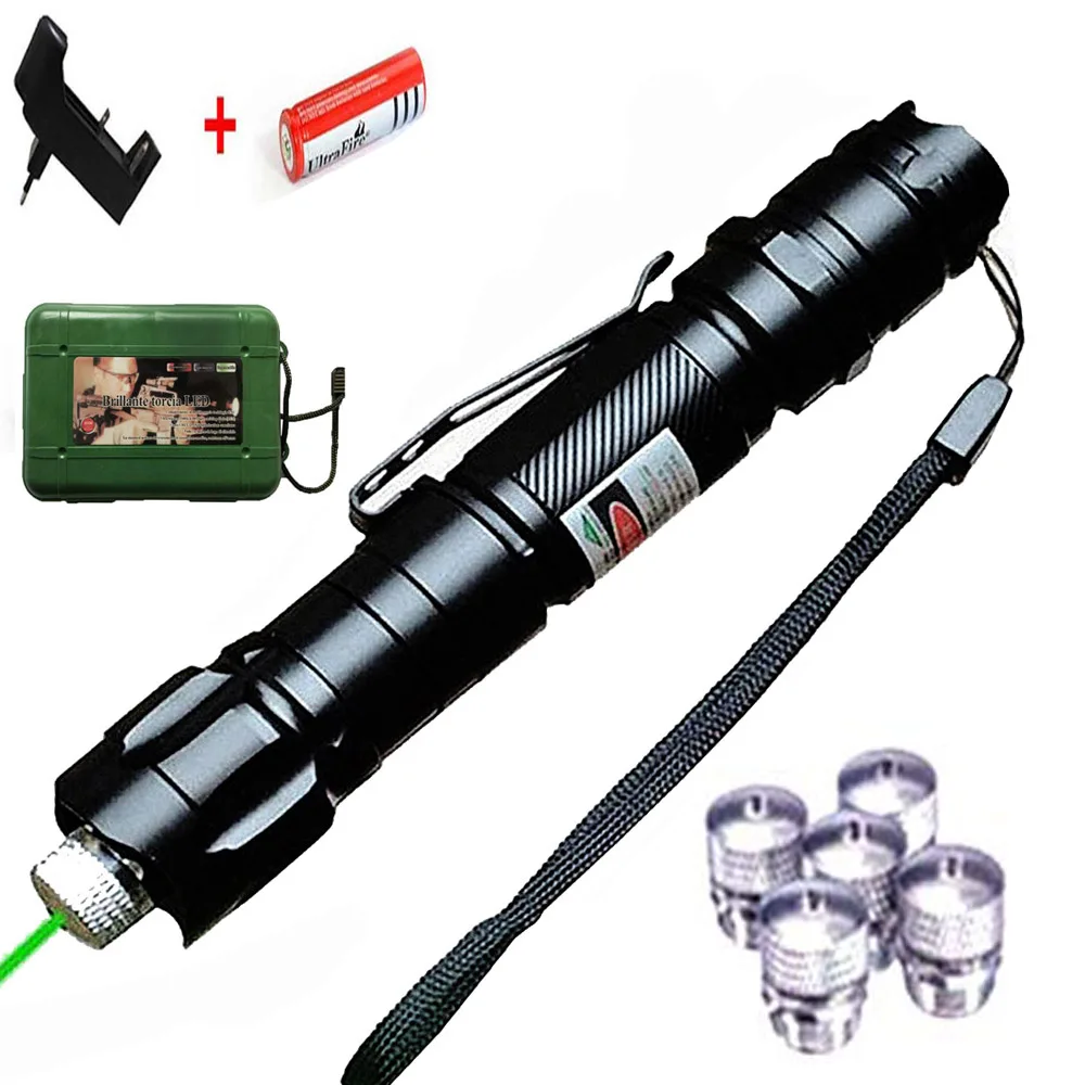 

Зеленый Мощный лазерный фонарь 10000 м 5 мВт красный фиолетовый лазерный фонарь с фокусом прицела Регулируемый Лазерный фонарь Аксессуары для...