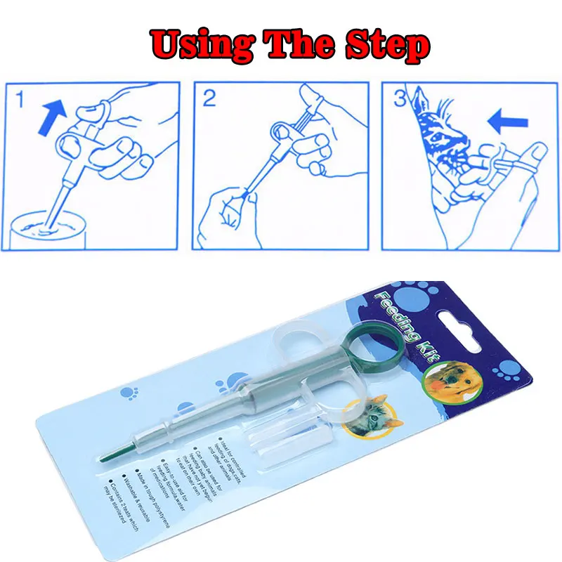 

1PCS Pet Medicine Syringe Tablet Pill Gun Piller Push Dispenser Medicine Water Milk Syringe Dog Cat Tube Feeder Tools New