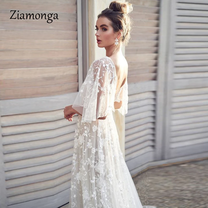 Женское Сетчатое платье с вышивкой Ziamonga белое прозрачное кружевное v-образным