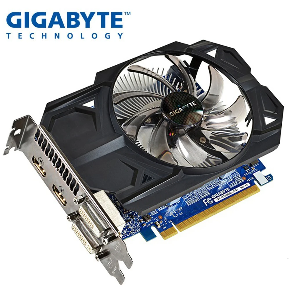 Б/у Видеокарта GIGABYTE GTX 750 2G двойной HDMI DVI короткий размер для ITX чехол компьютера