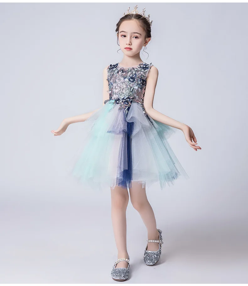 Детское длинное свадебное платье-русалка платье для девочек первого причастия