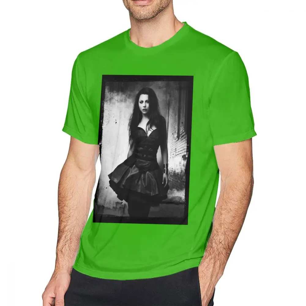 Amy Lee From Evanescence T Shirt Summer Men's T Shirts Print T-Shirt Basic Men Casua Tee Shirt 5XL 6XL Oversized Cotton T-Shirts - Цвет: green