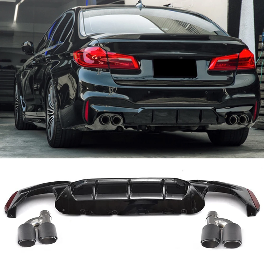 Для BMW G30 G31 G38 M Sport 540i Sedan 4 дверный 2018 2019 PP Диффузор губа на задний бампер диффузор