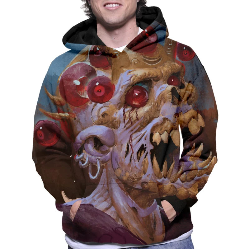 

Толстовка мужская с 3D-принтом черепа, свитшот с длинными рукавами в стиле хип-хоп, модная повседневная Уличная одежда оверсайз, зима