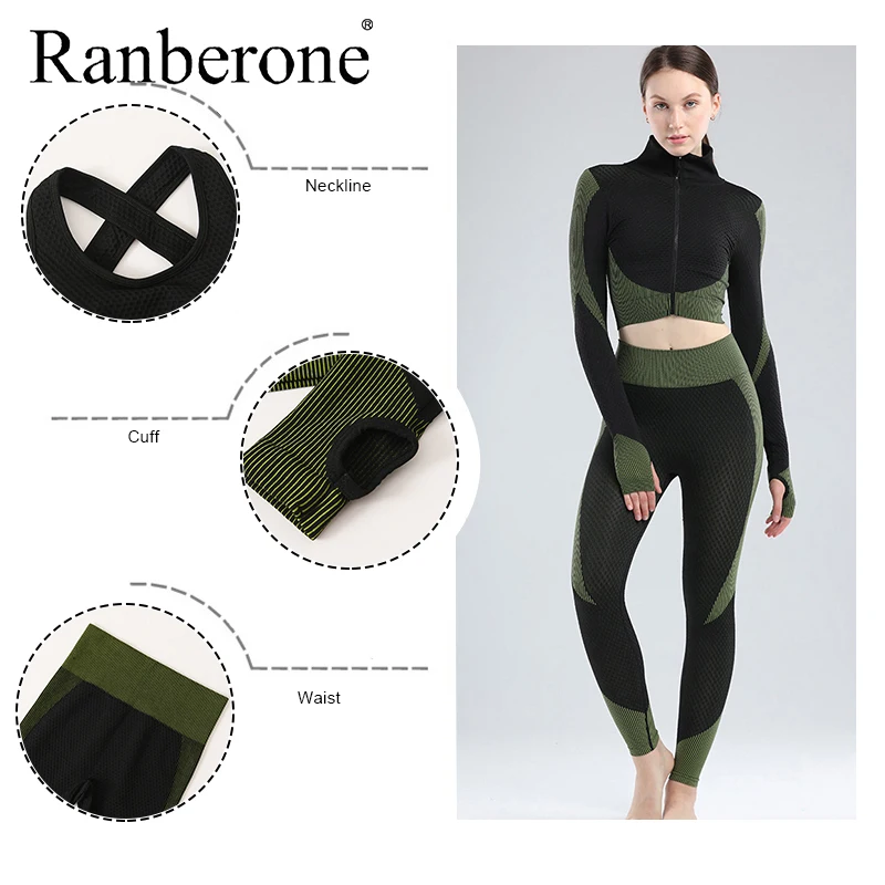 Sport Set Women Long Sleeve Top Leggings Sport Women Fitness High Waist Casual Sport Suit Women Tracksuit Set Gym Clothing 2020