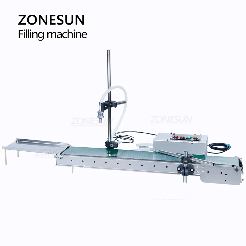 ZONESUN Автоматическая одноголовочная машина для розлива жидкости с конвейером