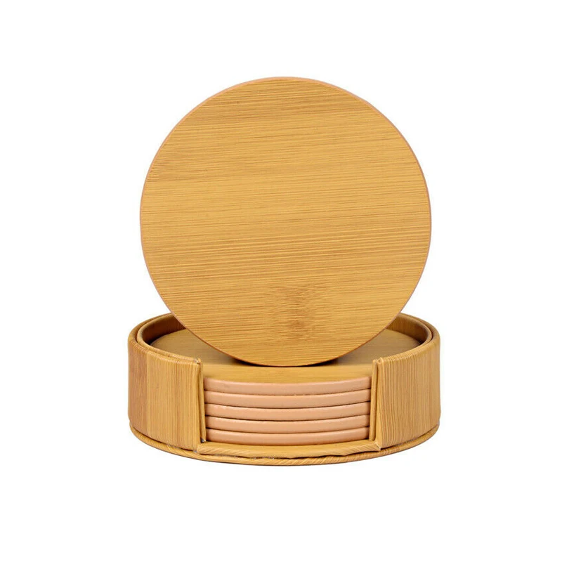 6 шт. подставка для стаканов из ПУ кожи | Дом и сад