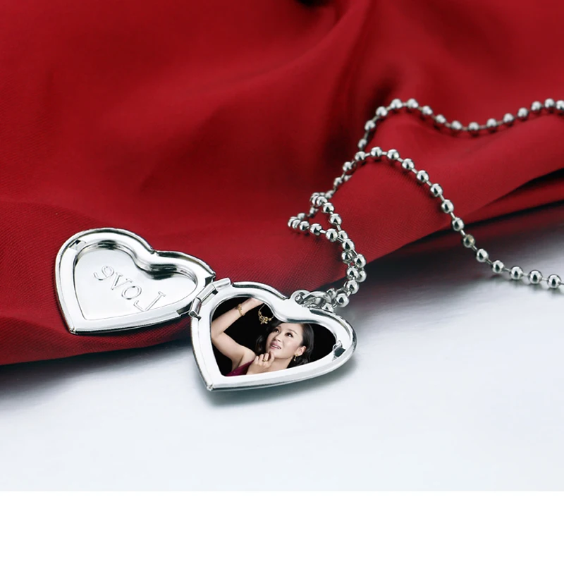 Подвески в форме сердца из стерлингового серебра 925 пробы с о-образной цепочкой