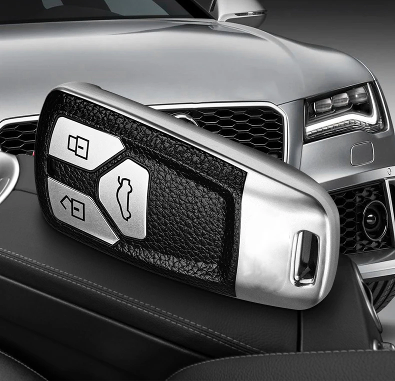 ТПУ кожаный чехол для автомобильных ключей Audi A4 B9 Q5 Q7 TT TTS 8S 2016 2017 автомобильные