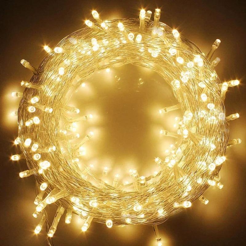 

Twinkle Star 66FT 200 LED Indoor String Lights Warm White, Plug in String Lights 8 Modes Waterproof for Outdoor Christmas Weddin