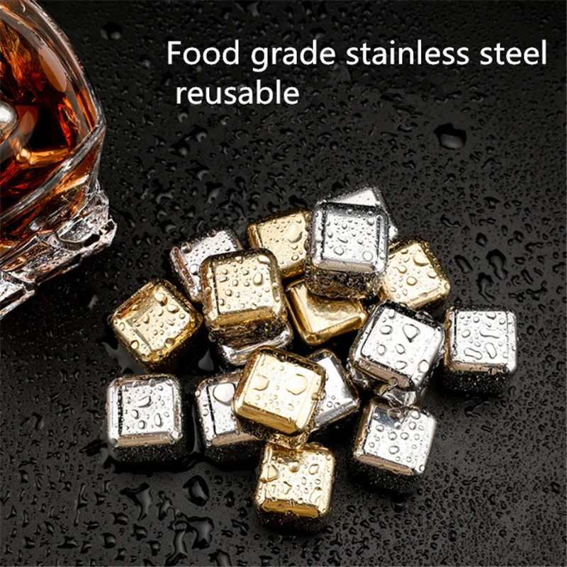 

1pc Stainless Steel Ice Cube Whiskey Bar Tool for Kitchen Gadgets New Coffee Tools All for Kitchen Accessories Gadget Cuisine.7z