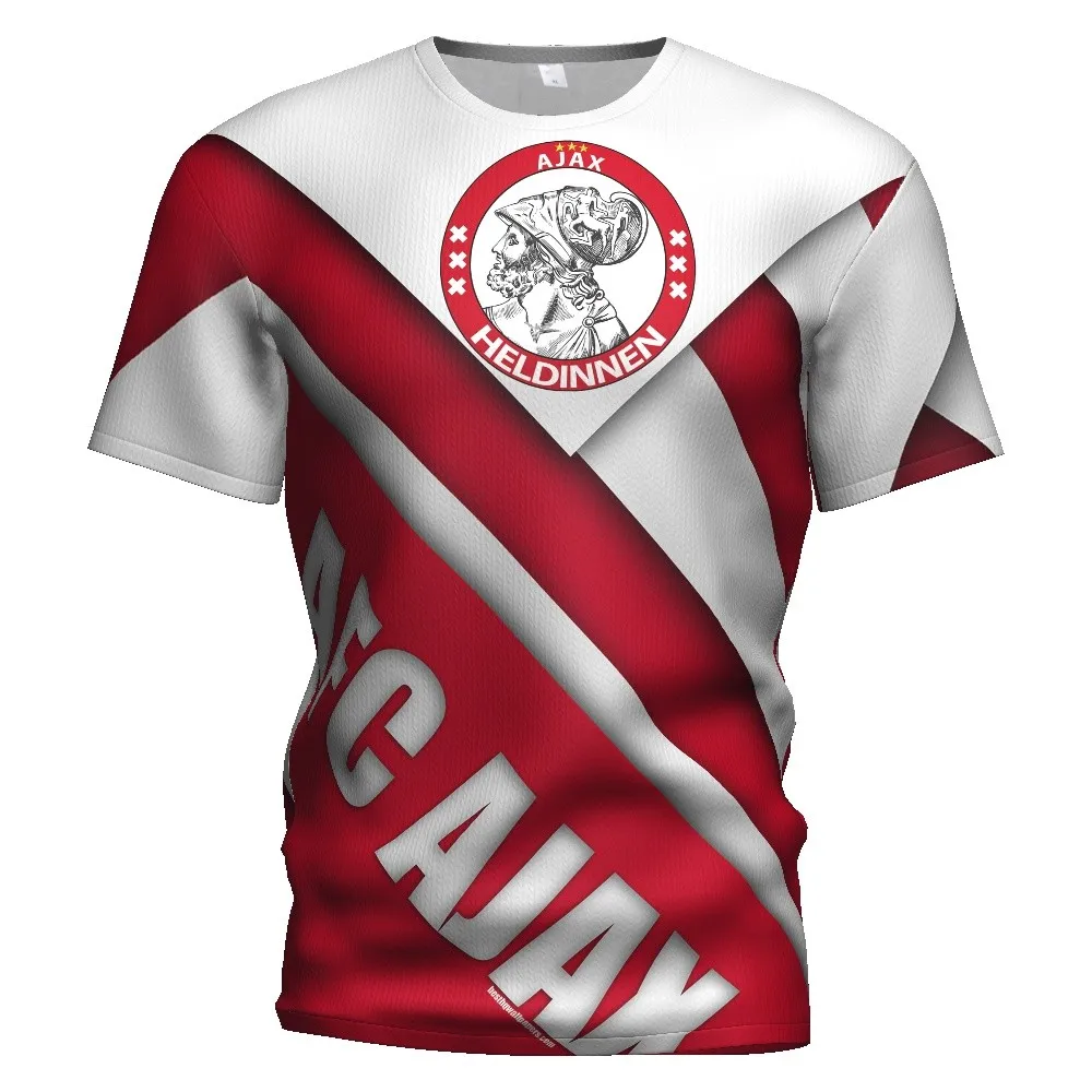2019 летняя новая мужская футболка в стиле Харадзюку С 3d принтом Ajax с круглым