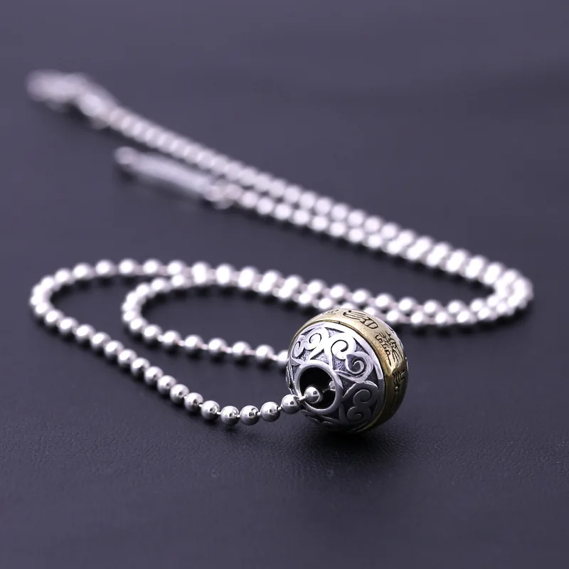 Wholesale S925 Sterling Silver Fashion Jewelry Buddhist Transfer Beads Retro Thai Pendant Couple Amulet Necklace | Украшения и