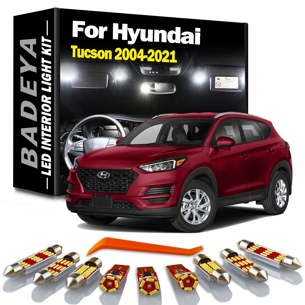 BADEYA-Kit de luces LED para Interior de coche, Bombilla Canbus para Hyundai Tucson 2004, 2013, 2014, 2015, 2016, 2017, 2018, 2019, 2020, 2021